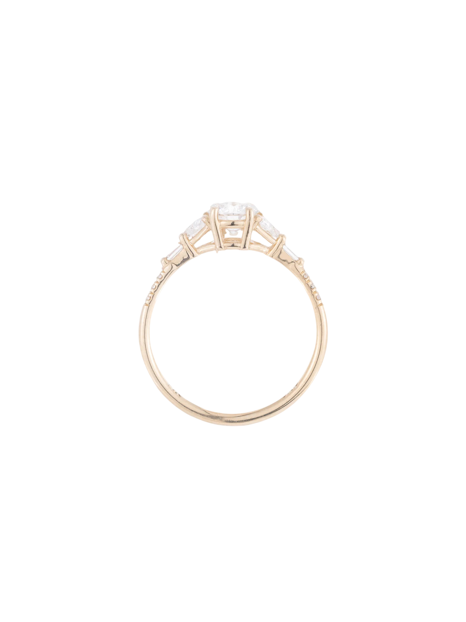 Equilibrium Trillion Baguette Round Diamond Ring